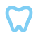 水色の線の歯の歯科医院用マーク