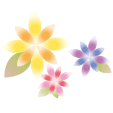 カラフルな花の差し替えイラスト