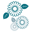 シンプルな花の差し替えイラスト
