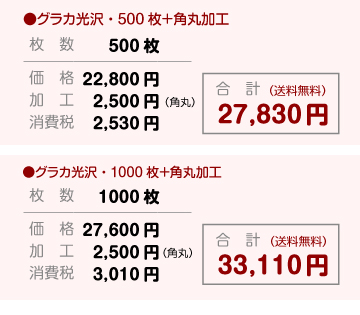 グラカ・光沢価格例