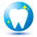 青い浮かぶ丸に歯の歯科医院用マークmb11