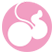 ピンクの丸に胎児の産婦人科用マークmd01