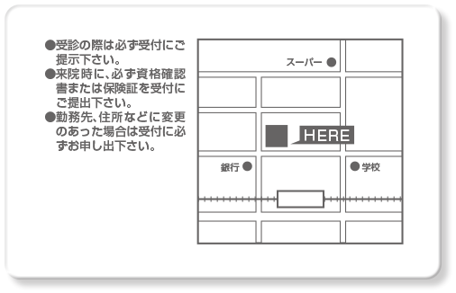 診察券ウラ面・地図